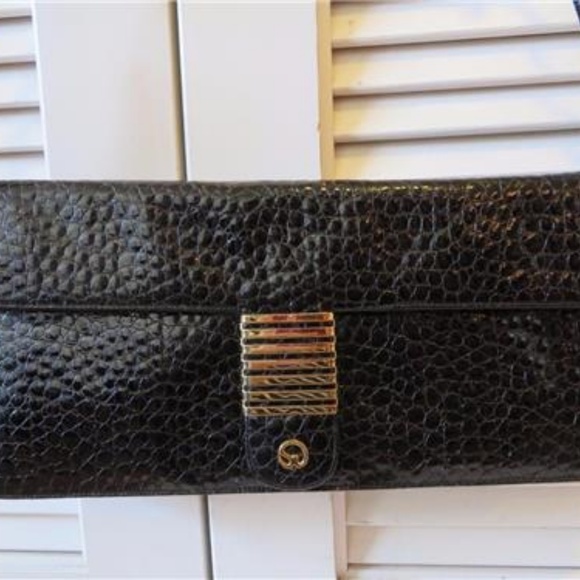 MAB STUDIO BLACK  EMBOSSED PATENT LEATHER BAG** - Picture 2 of 6